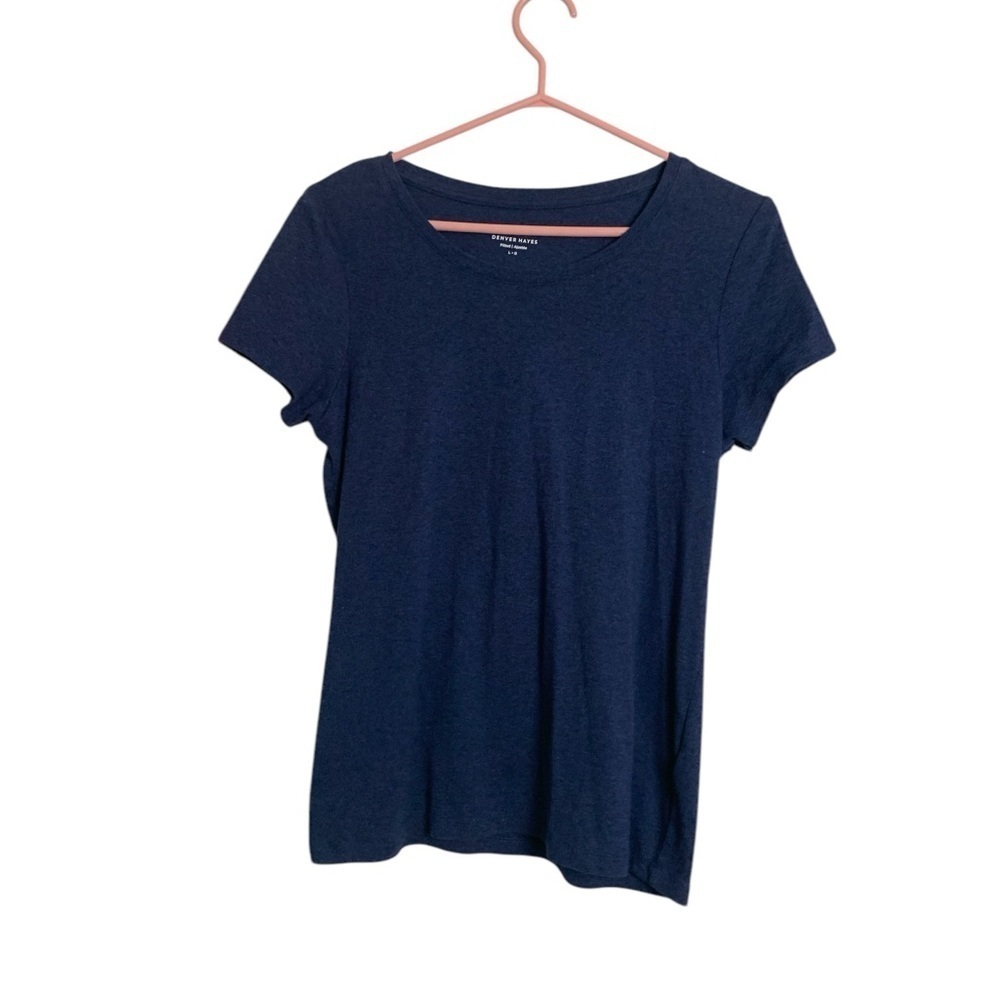 Denver Hayes Navy Blue, Soft 95% Cotton, 5% Spandex, Fitted T shirt